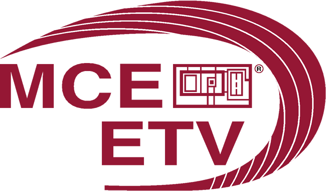 Die rote MCE-ETV Logo mit ein Halbleiter